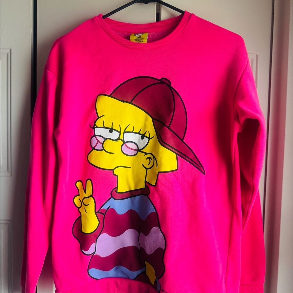 Pink Sweatshirt with Cartoon Graphic
